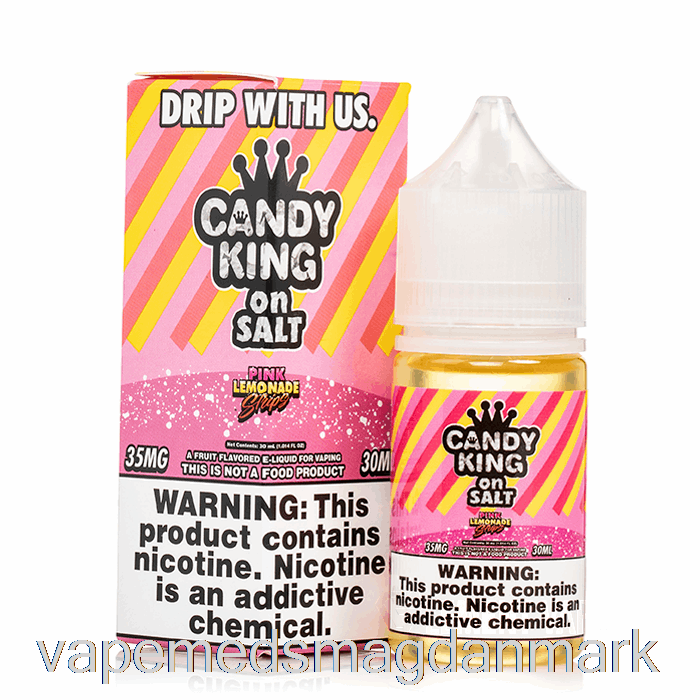 Vape Væske Pink Limonade Strimler - Candy King Salte - 30ml 50mg
